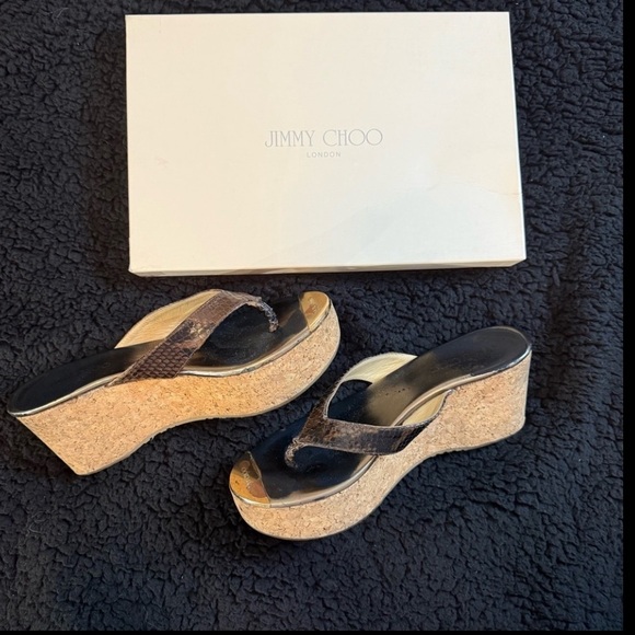 Jimmy Choo Brown and tan Wedge Sandals - Picture 9 of 9